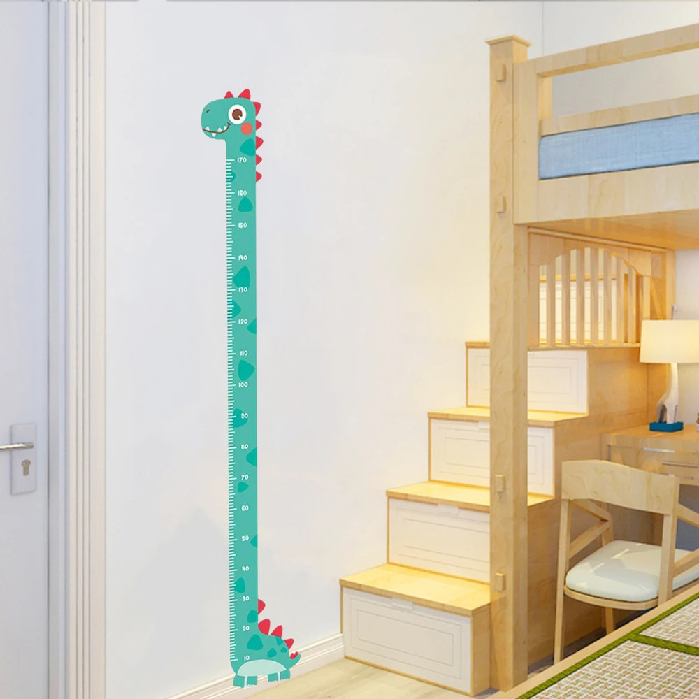 Cute Cartoon Height Sticker Unicorn Dinosaur Giraffe Wall Height Measuring Ruler