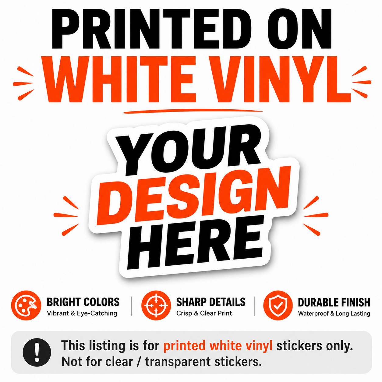 Custom Logo Stickers Vinyl Die Cut Decals Waterproof UV Resistant 2″-25″
