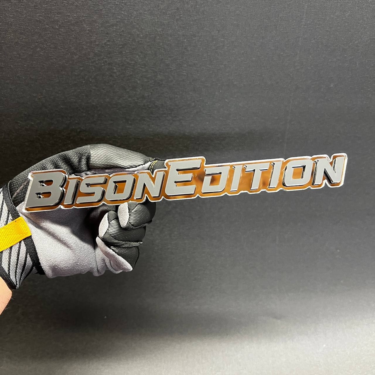 1PC BISON EDITION Custom 3D Text Car Badge Fender Emblem Tailgate Toolbox Decal