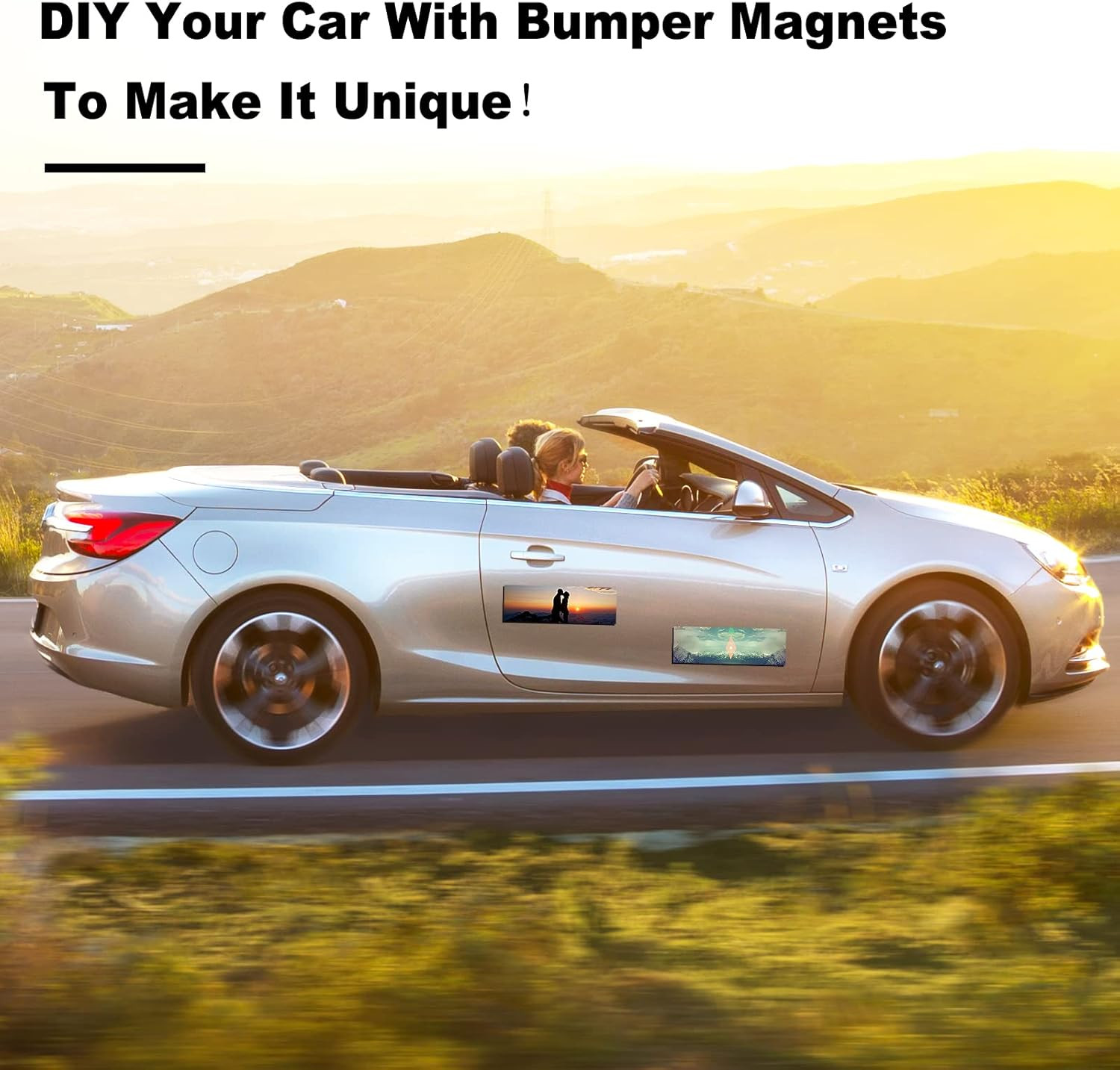 10 Pack 12″ X 4″ Bumper Sticker Magnets with Self Adhesive Flexible Magnetic Bum