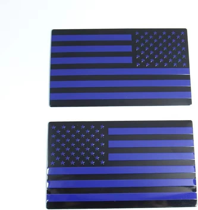 Black Metal Flag Emblem for Cars Trucks 2pcs Forward and Reverse Set (5″x3″) (Bl