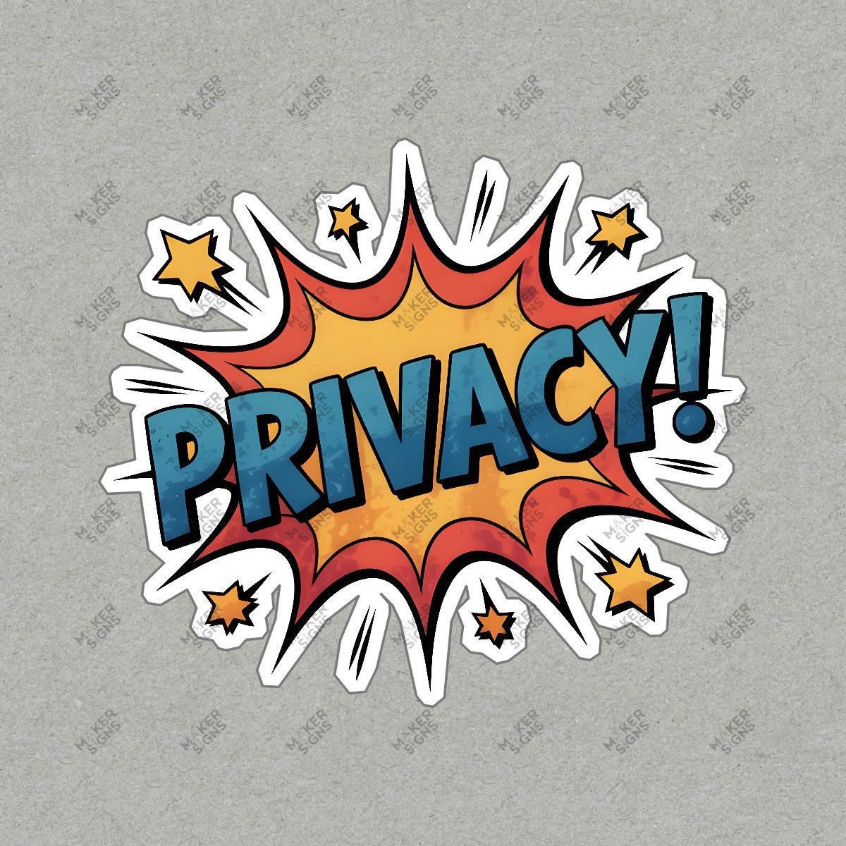 Vibrant Comic Style PRIVACY! Sign Bold Graphic for Data Protection #7830