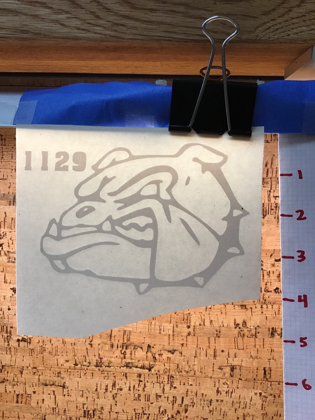 Bulldog Side – White – Vinyl Transfer Decal – Y7-1.21