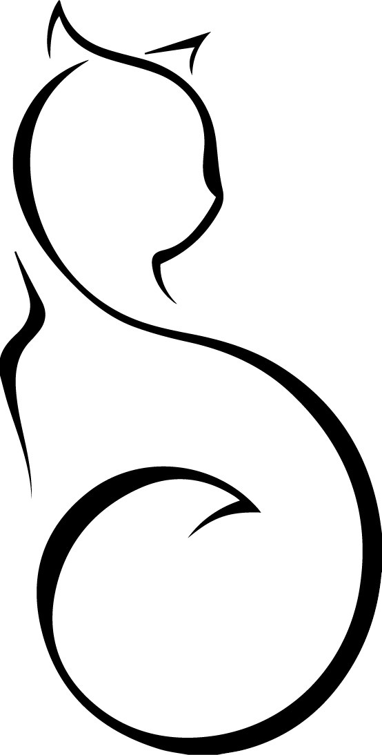 4″ Cat Outline Decal Sticker Car Vinyl Whimsy Kitty Feline Love Pet Minimalist