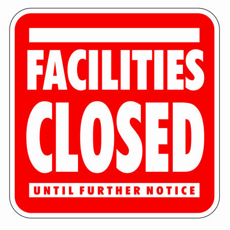 5×5 Facilities Closed Vinyl Decal Sticker Health Safety Caution Quarantine Sign