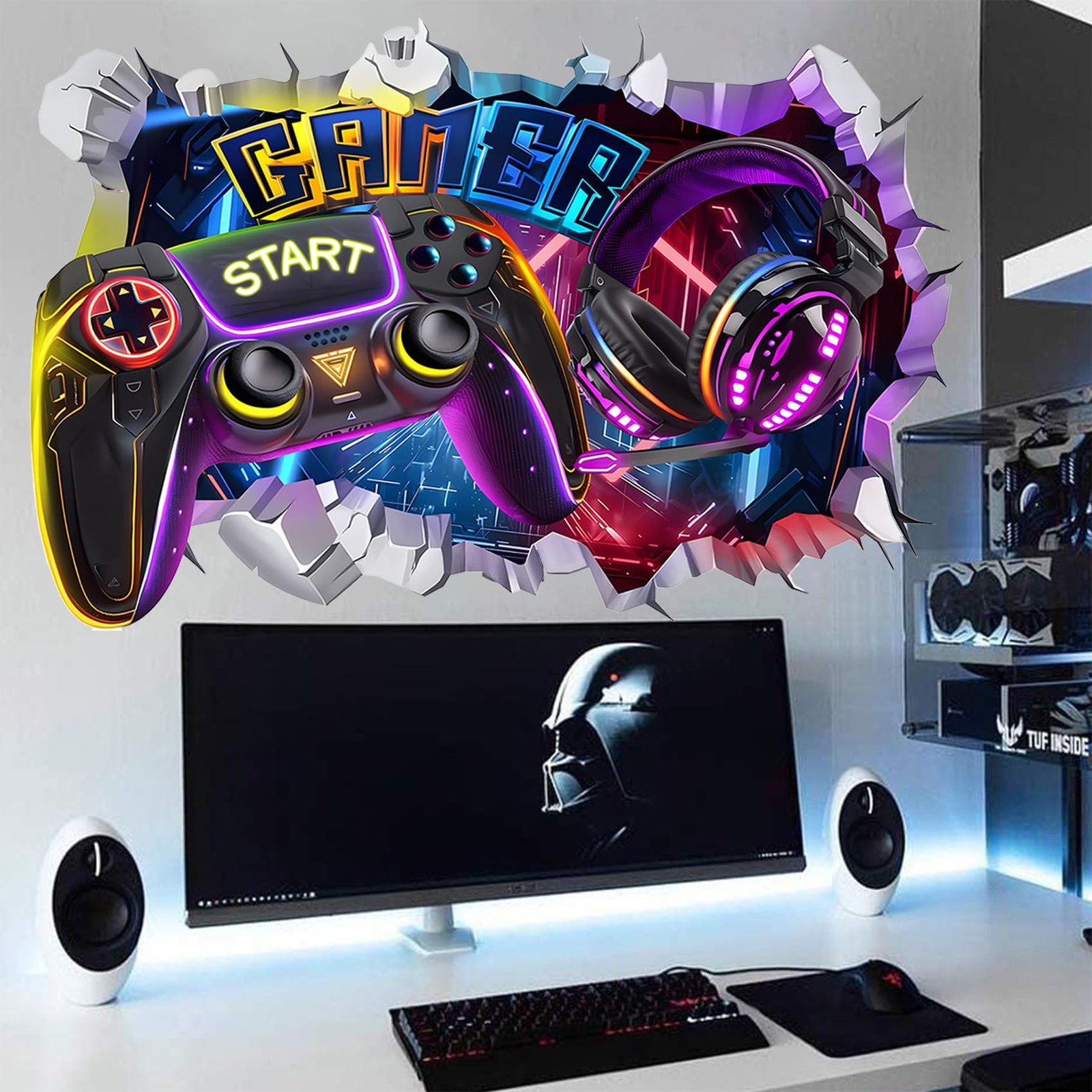 Large Colorful Game Decals – Video Game Stickers & Gaming Art for Game Room D…