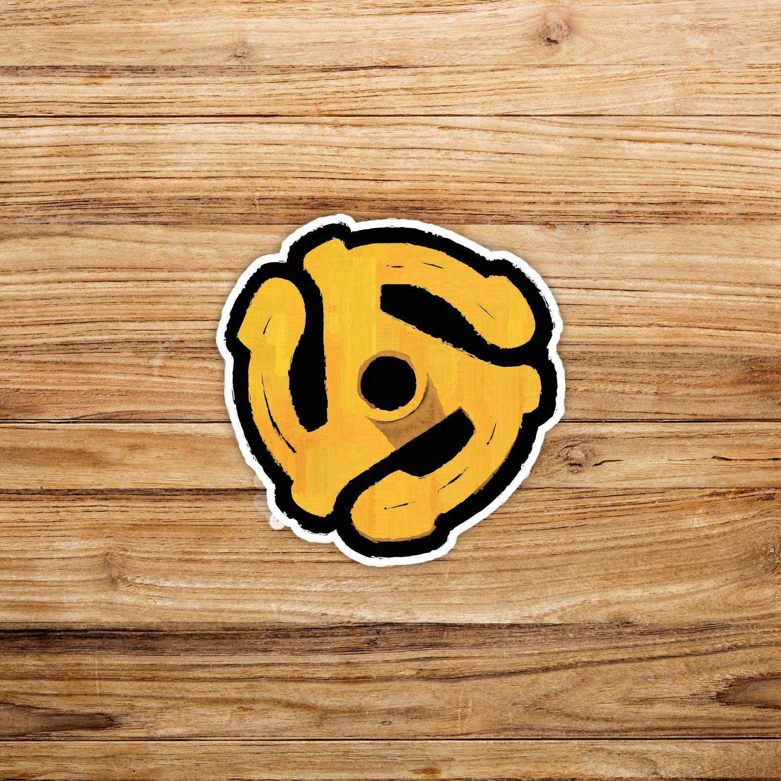 Vinyl Record Adapter 45 RPM Yellow Smiley Face Sticker Decal #1150