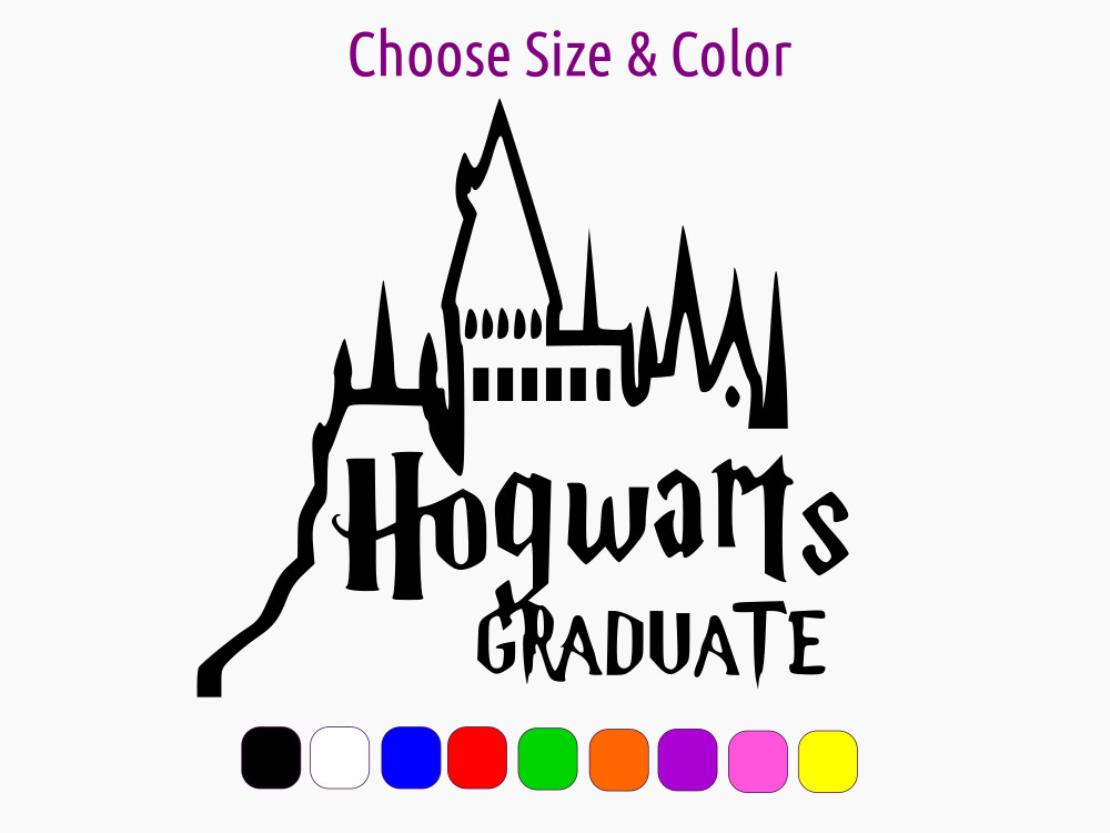 HOGWARTS GRADUATE Harry Potter Vinyl Window Decal Sticker CHOOSE SIZE COLOR