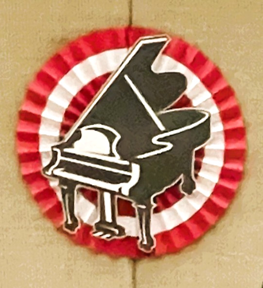 2 Large Black 14″ Tall x 12″ Wide Grand Piano Vinyl Cutouts on White Posterboard