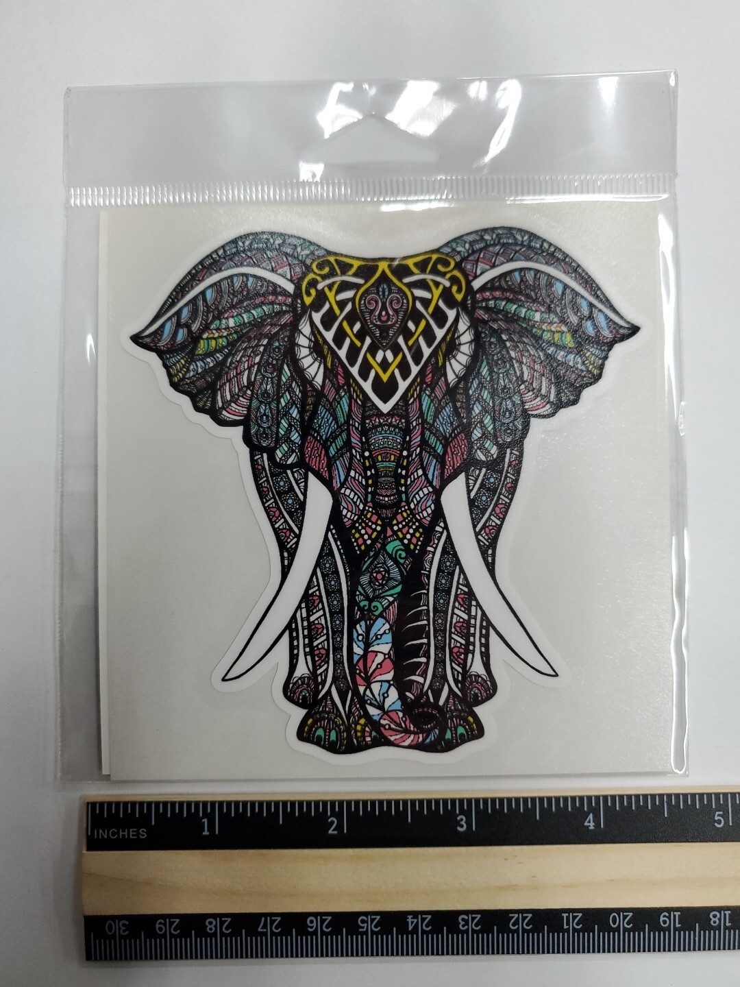 Artistic Elephant Vinyl Decal Sticker – 4″ x 4″