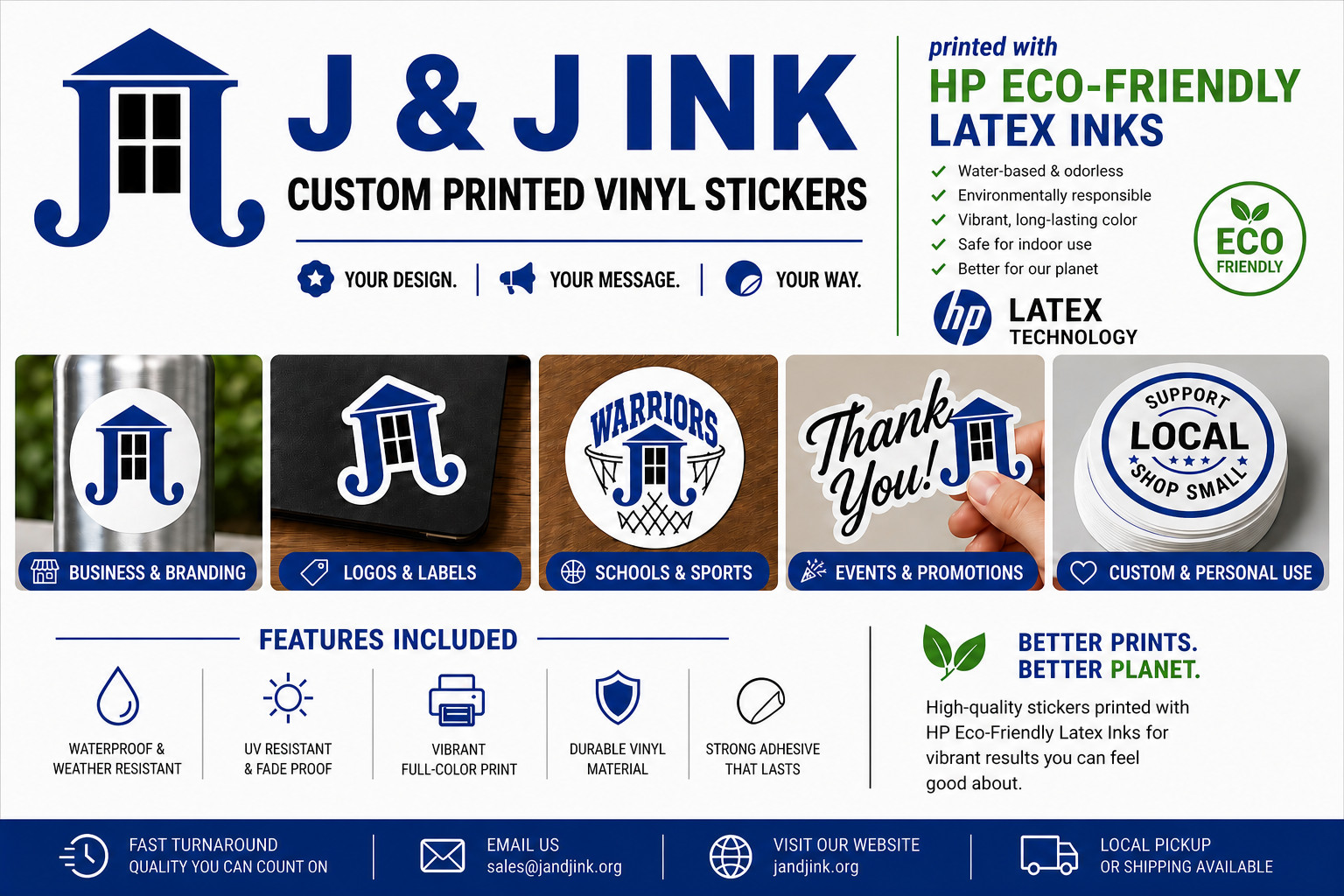 Custom Printed Stickers Logo Vinyl Decals Waterproof Die Cut Glossy Matte Holo