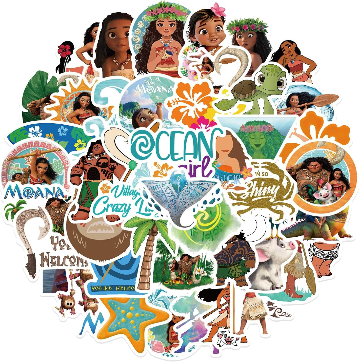 50Pcs Cartoon Stickers for Kids, Vinyl Waterproof Decals for DIY Decor