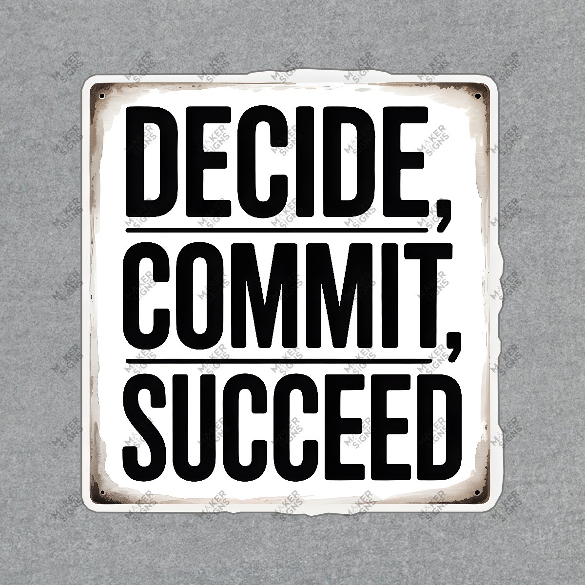 Motivational Wall Sign DECIDE, COMMIT, SUCCEED Inspirational Decor #7607