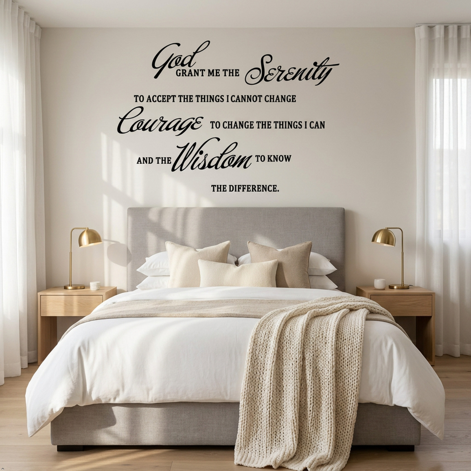 GOD Grant ME The Serenity Prayer Bible Art Quote Vinyl Wall Stickers Decal Décor