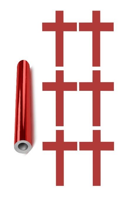 Cross Stickers Sticker Chrome Red 3 Inch DC26