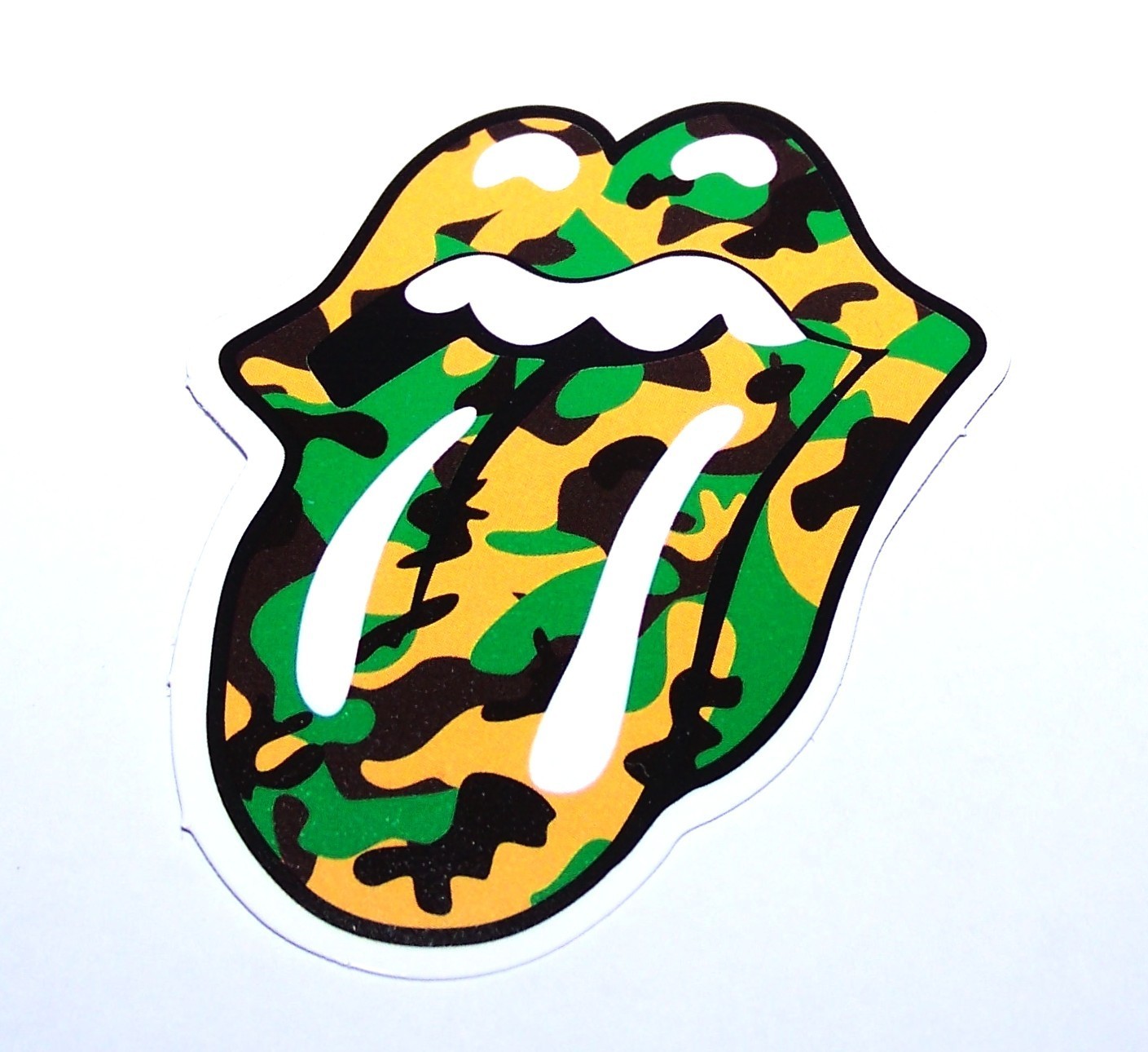 The Rolling Stones Mouth Camo Logo Die Cut Sticker Decal Music Band Rock & Roll