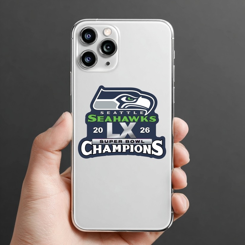 Seattle Seahawks 2026 Champions SB 60 Sticker Peel and Stick