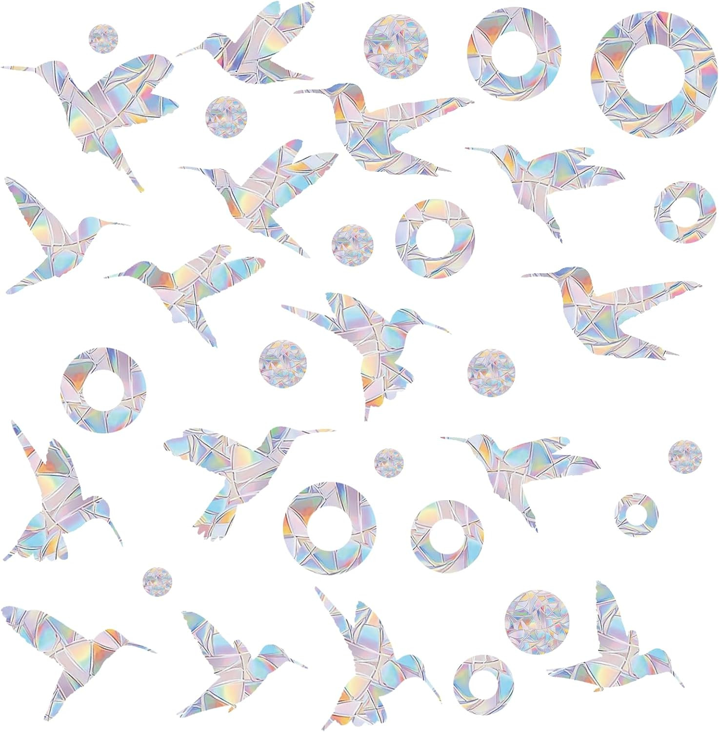 72 Pcs Window Decals to Prevent Bird Strikes – Anti-Collision Window Stickers fo