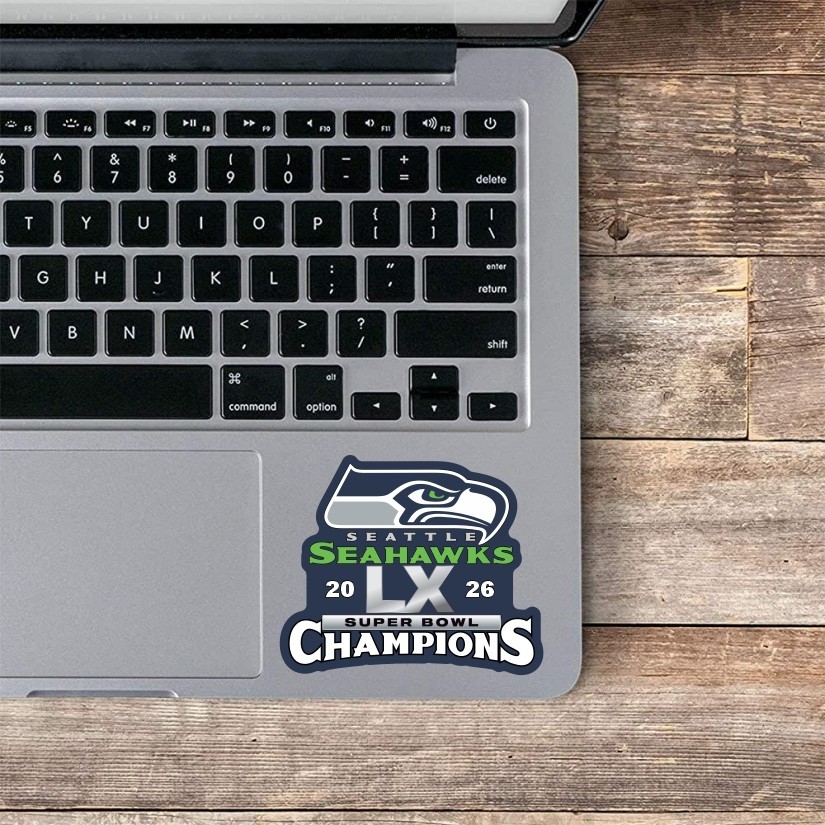 Seattle Seahawks 2026 Champions SB 60 Sticker Peel and Stick