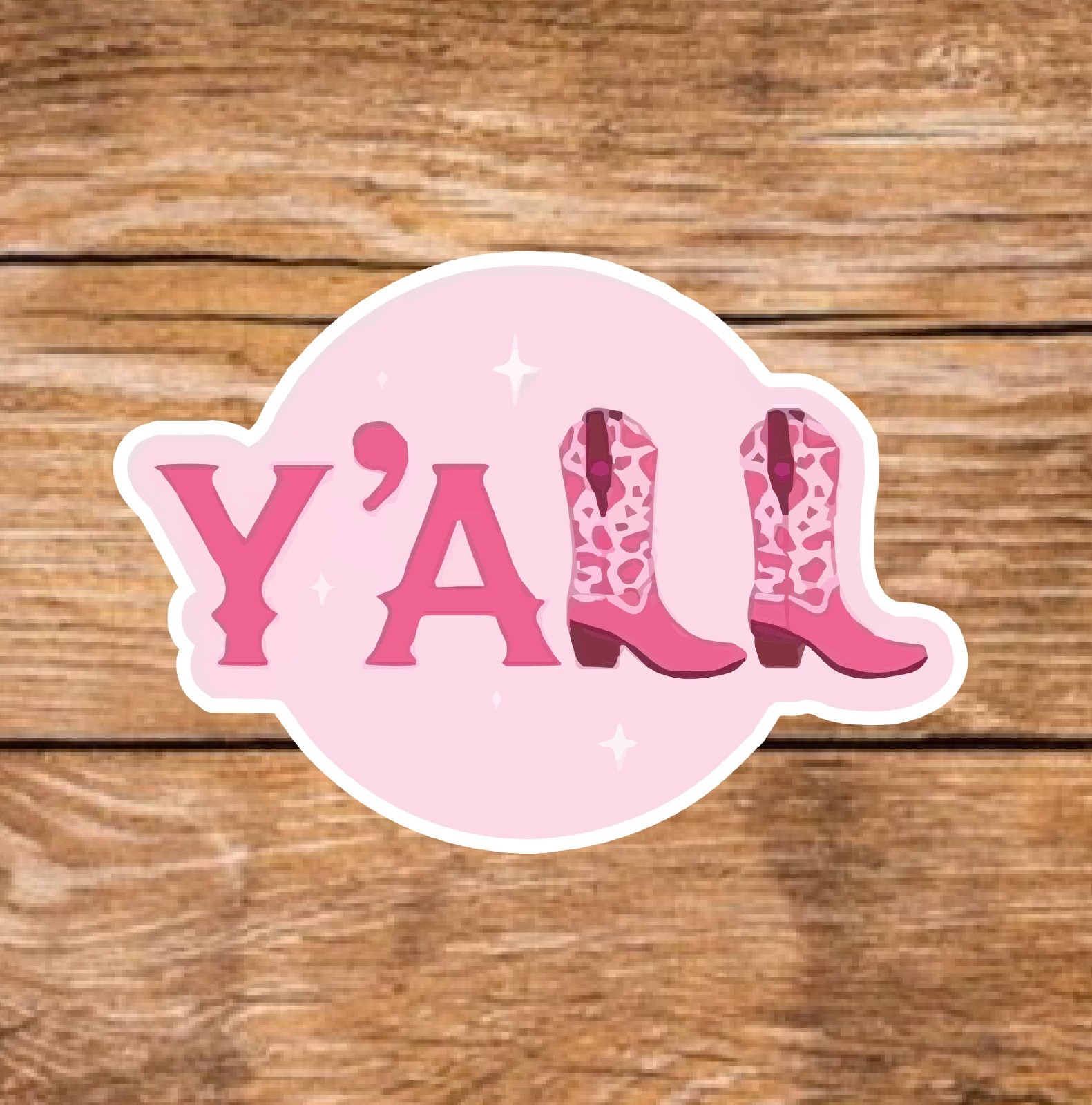 Cowgirl – 2 Pages (20 Sticker Set) 2in, Waterproof, Glossy Finish Vinyl.