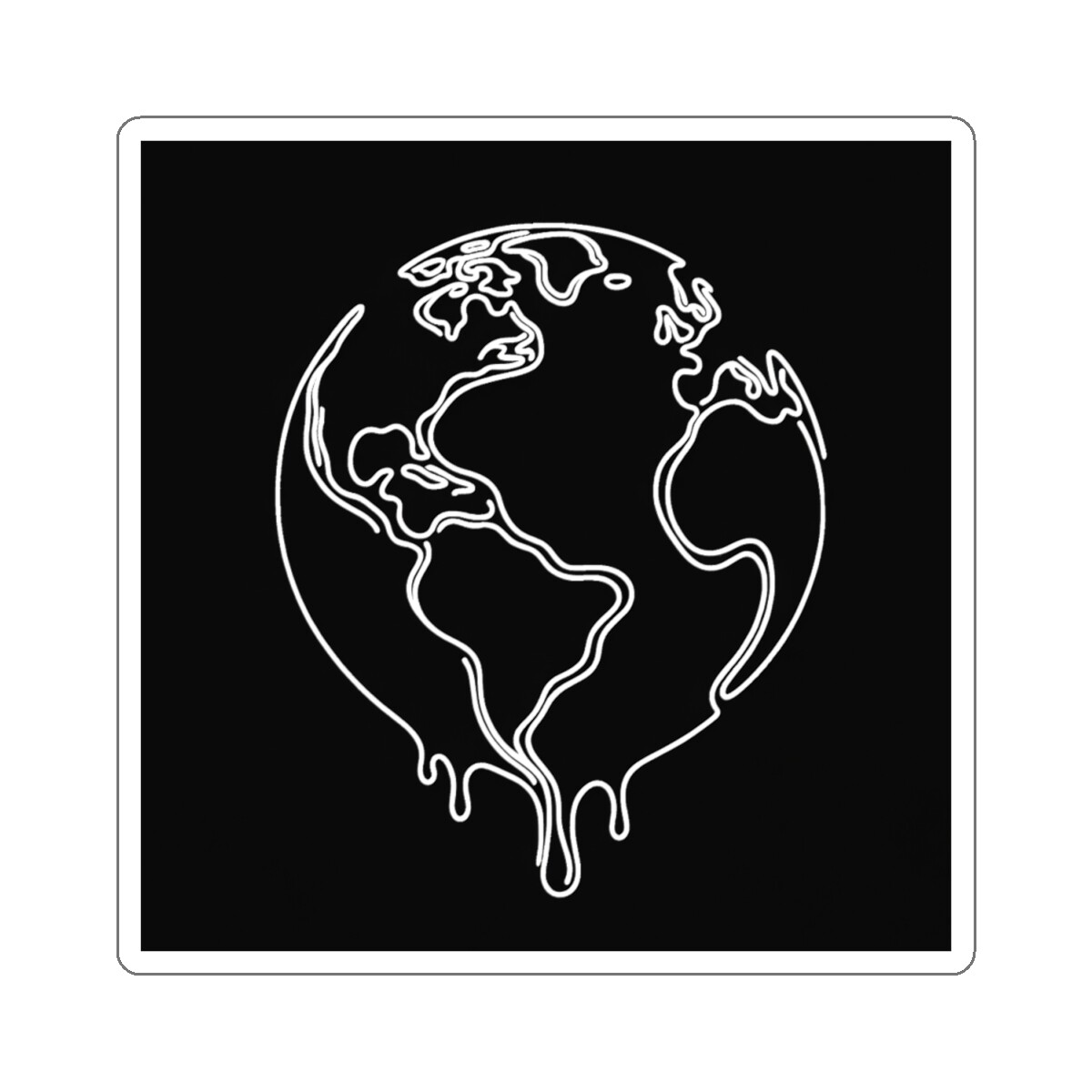 Sticker Melting Earth Abstract Art Environmental Conservation 2×2″ 3×3″ 4×4″ 6×6