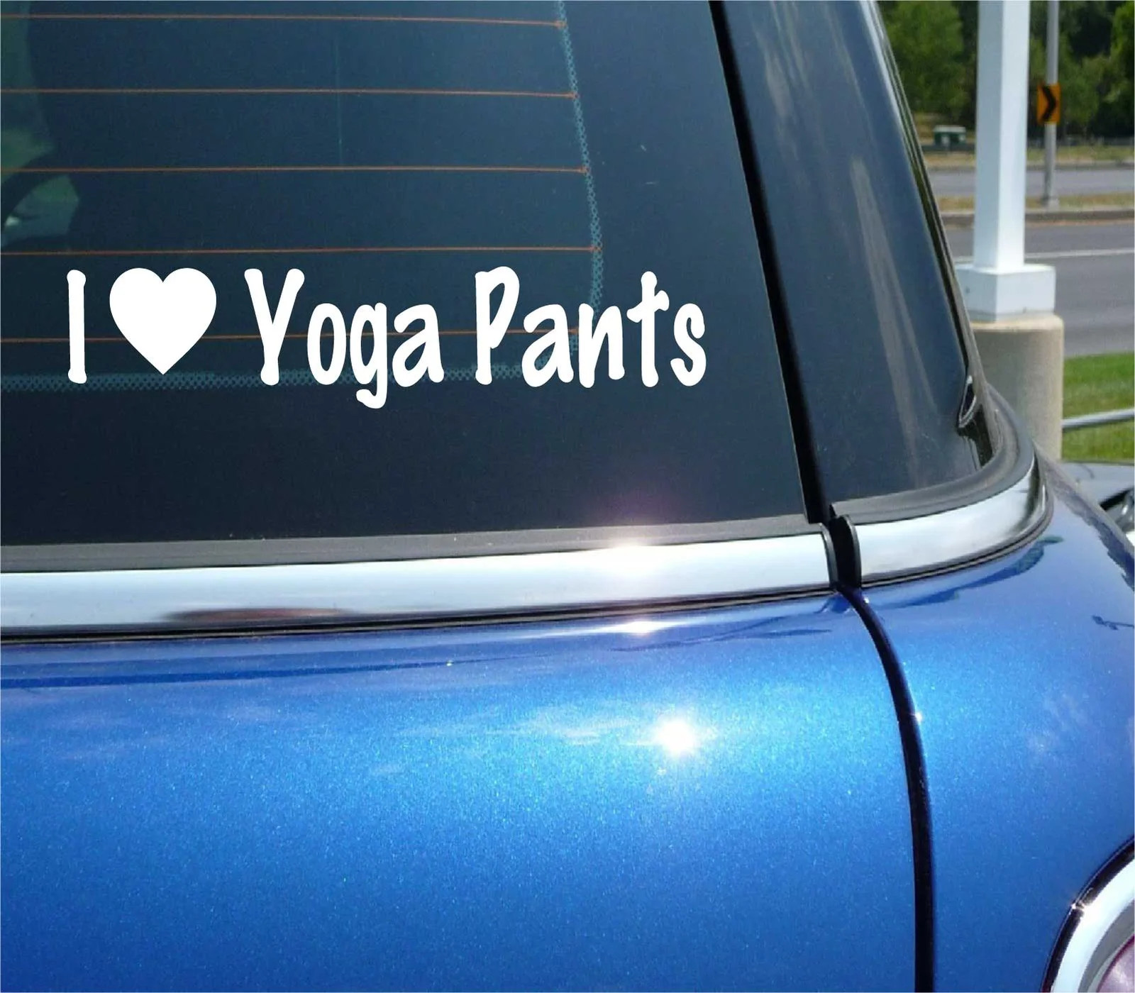 I LOVE YOGA PANTS WORKOUT FUNNY DECAL STICKER CAR WALL ART