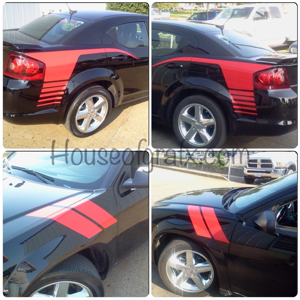 Hockey & Fender Hashes stripe decal decal graphics fit 2008-2013 Dodge Avenger