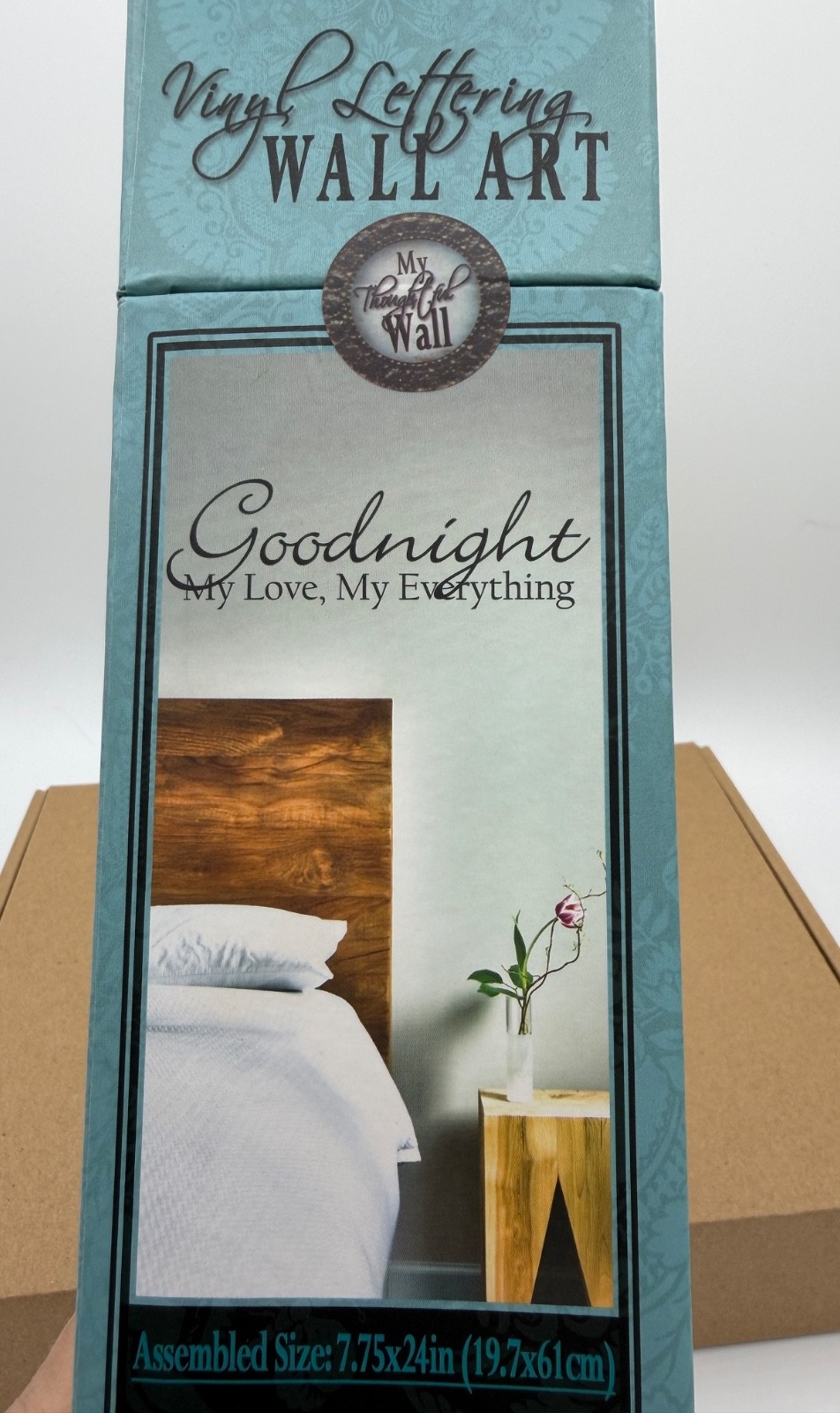 Vinyl Lettering Wall Art “Goodnight My Love, My Everything” New in Box 7″x24″