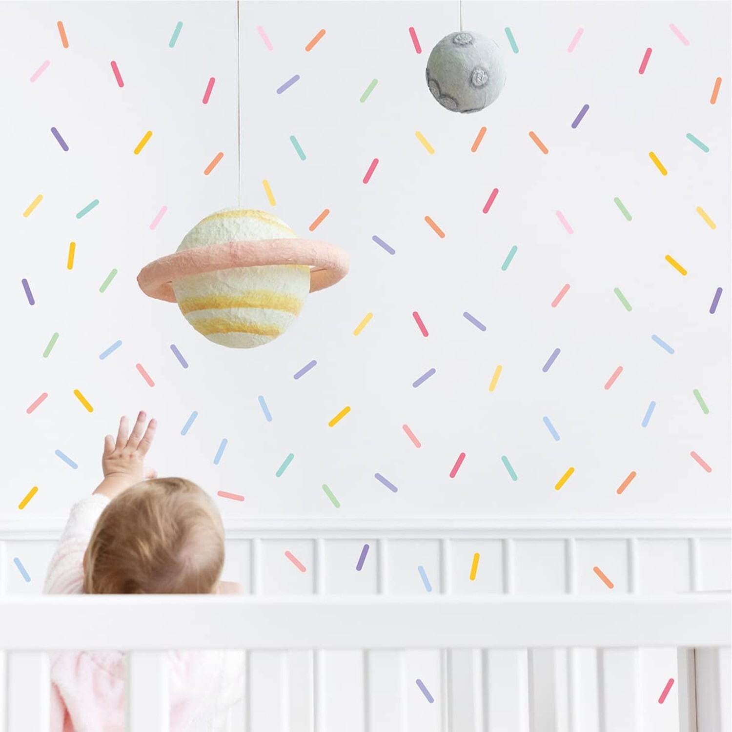 240pcs Confetti Strip Wall Decal Stickers for Kids Room Removable Confetti Sp…