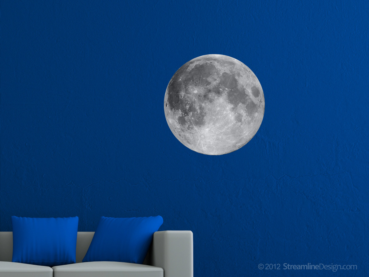 Large Moon Print High Resolution Image on removable vinyl
