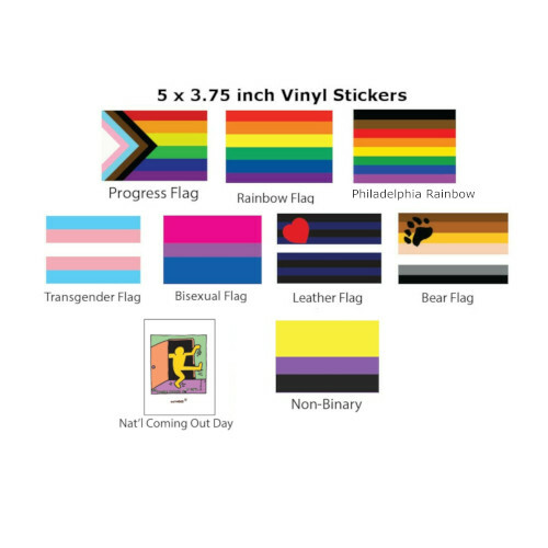 LGBTQ Gay Pride Stickers LGBT GLBT Queer Vinyl Labels 3.75 x 5 inches Wholesale