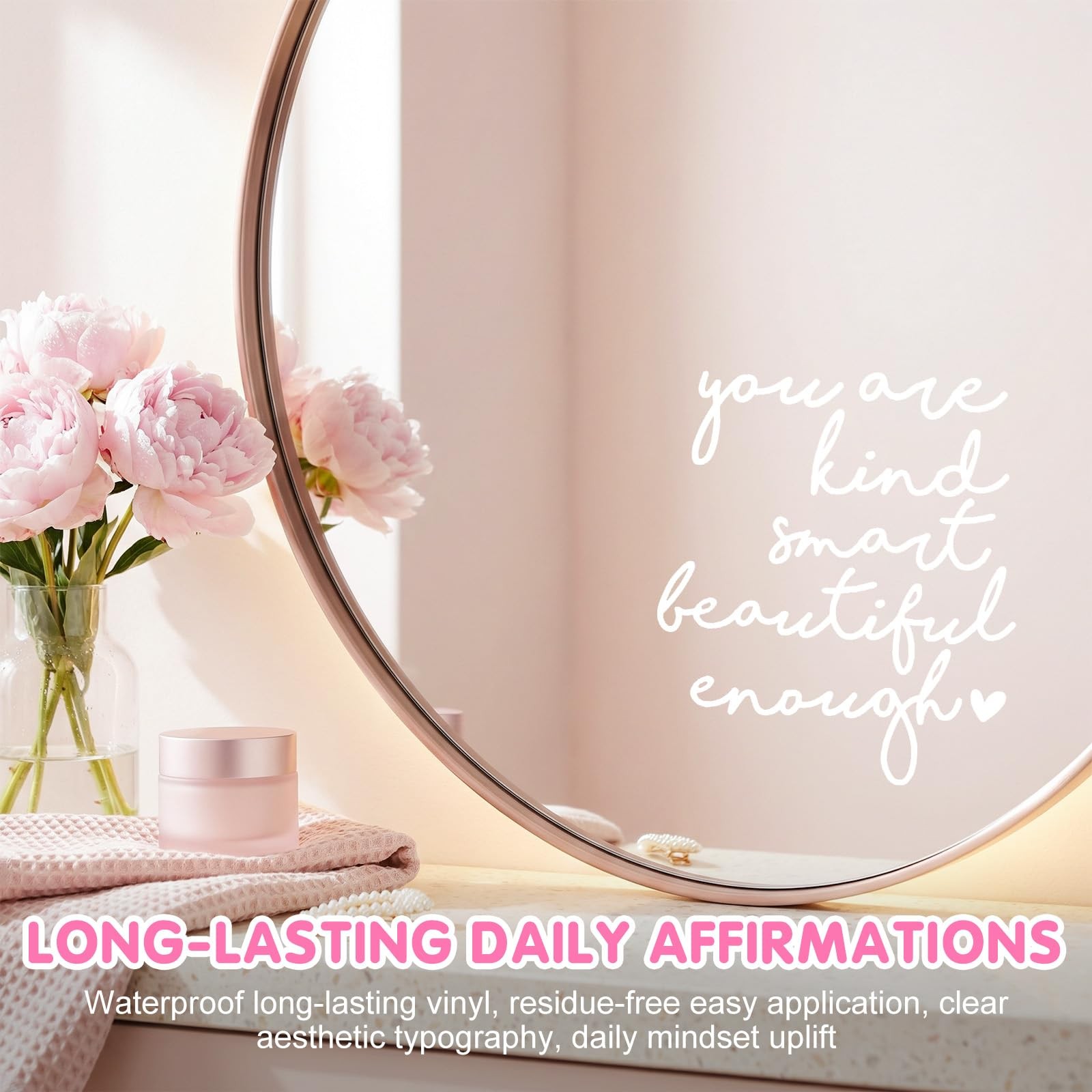 Affirmation Mirror Stickers for Girls Positive SelfLove Decor Decals