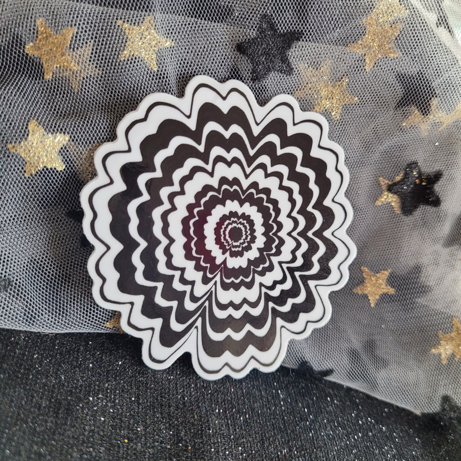 BWC002-Flower Shaped Black White Sticker | Flowers | Monochromatic | Psychadelic