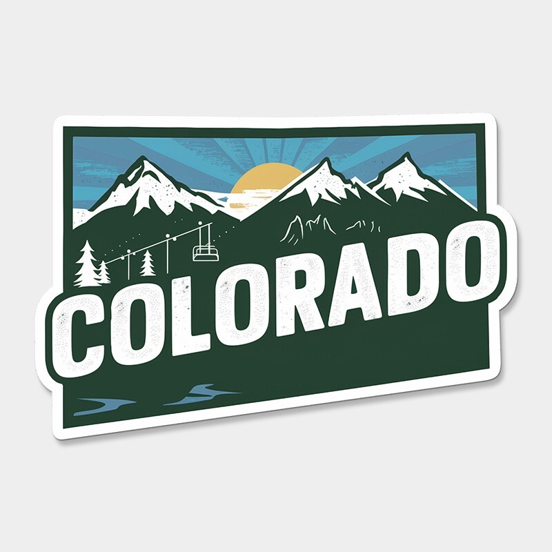 Colorado State Printed Sticker Vinyl Decal USA CO United States Car Window