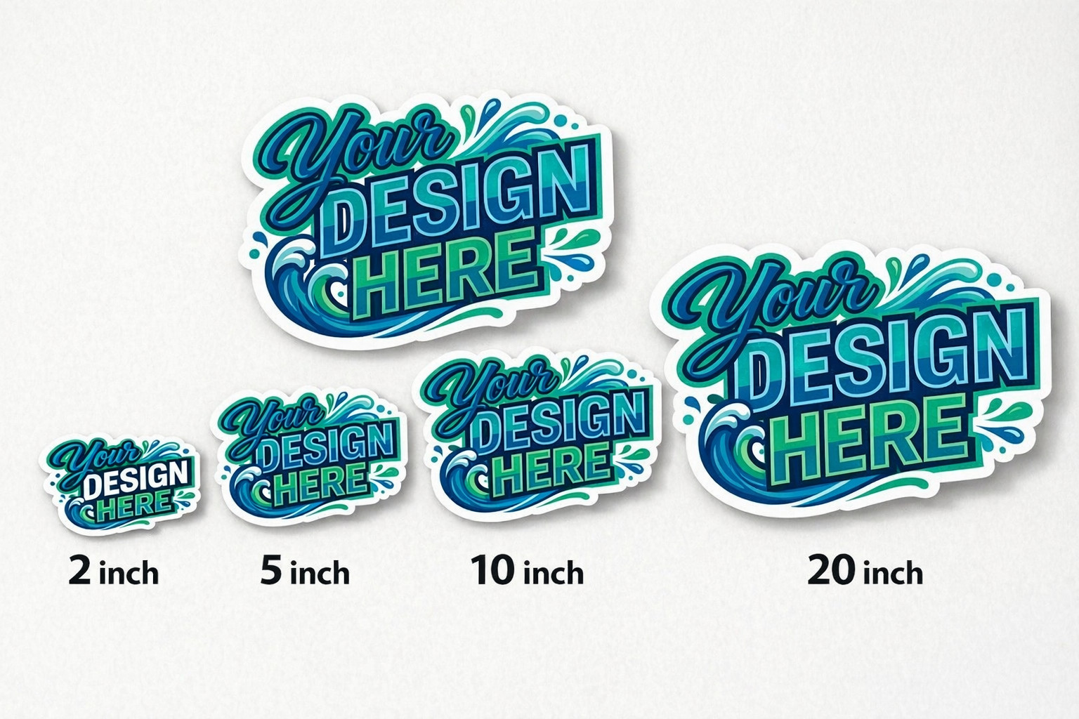 Custom Vinyl Logo Stickers Full Color Waterproof UV Resistant 2″-20″ Upload Art