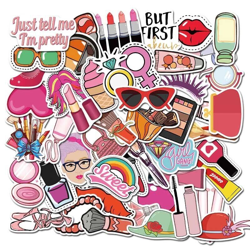 COSMETIC MAKE-UP Artist Stickers ~ VINYL~COSMETOLOGY~ Laptop WATER BOTTLE Decals