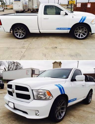 Custom ROCKER & FENDER stripe stripes decals grafx fit Dodge Ram Dakota SRT