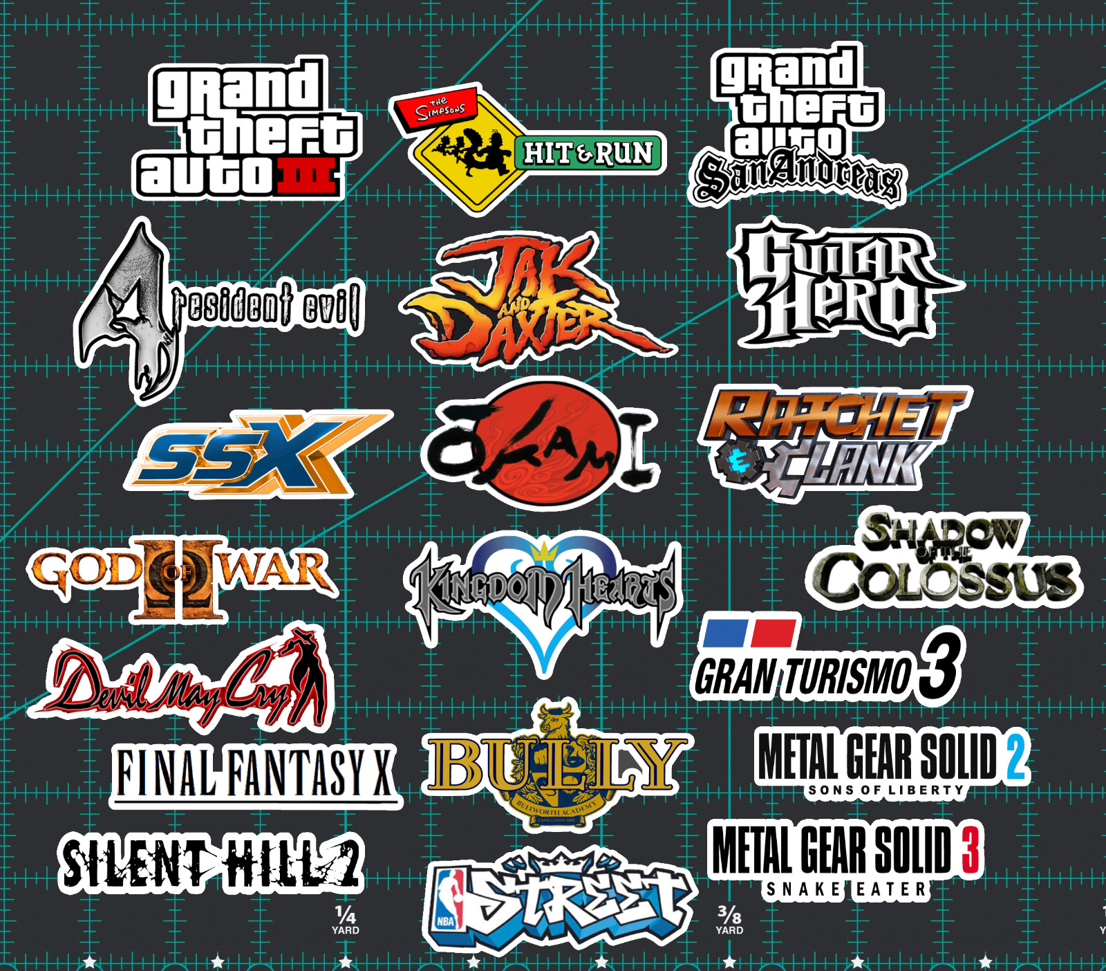 20 PlayStation 2 Logo Sticker Pack – White, Clear or Holographic – Vinyl – PS2