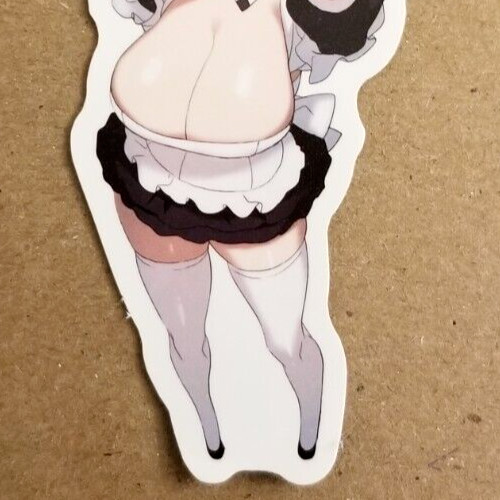 Maid Sticker Waifu Girl Lady Pink Black Halloween Anime Manga Hucow Pin Up Pinup