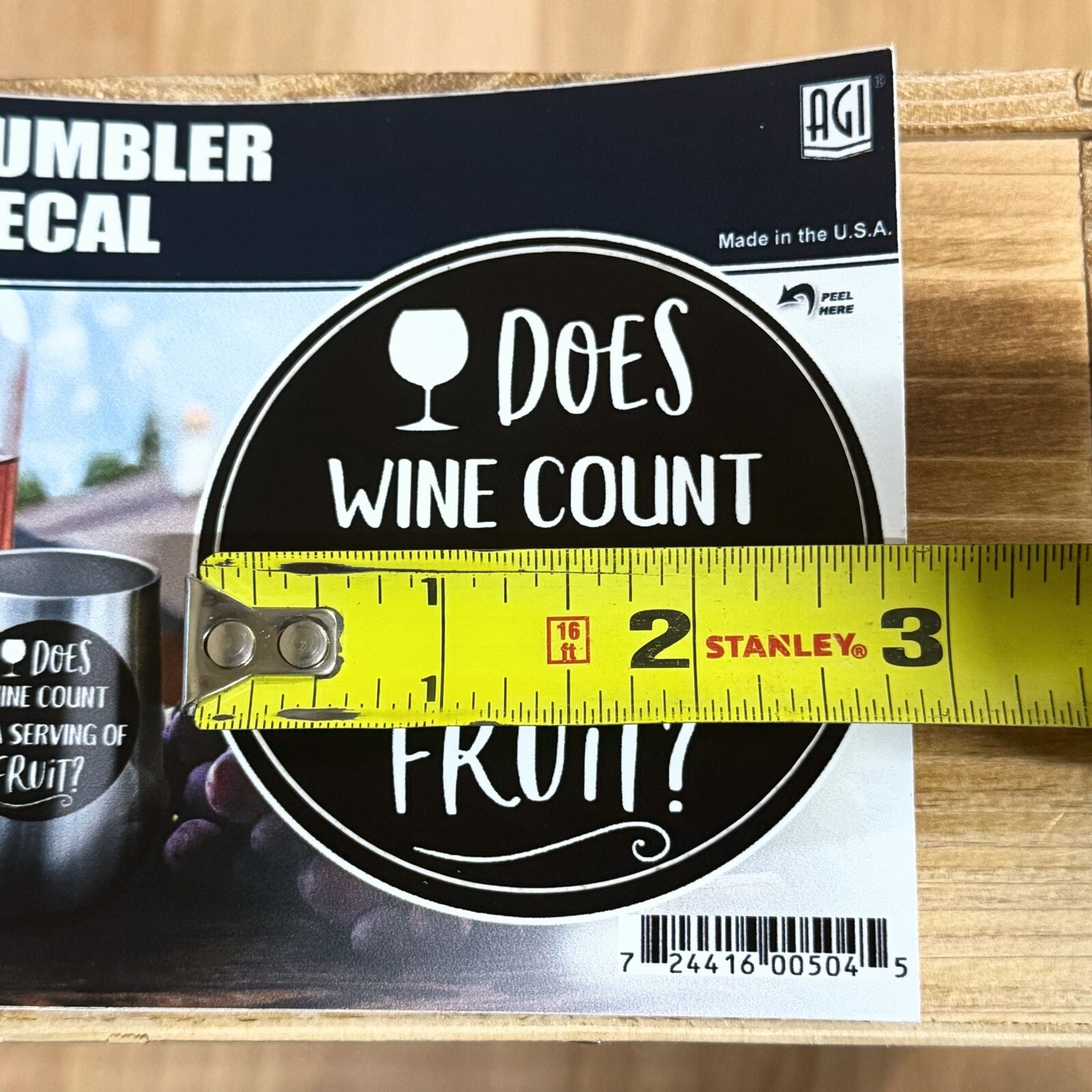 Wine Lover Sticker Tumbler Decal Funny Phrase Saying Adult Gift Novelty Fruit