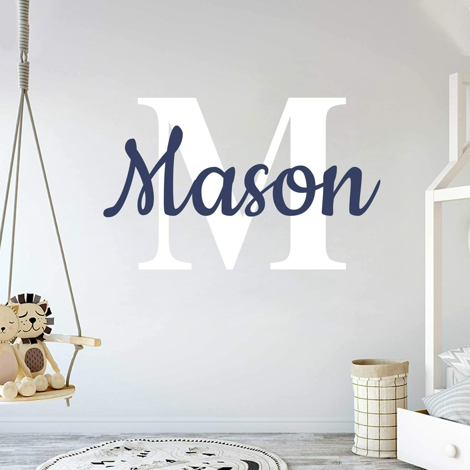 Custom Name & Initial Baby Boy or Girl Unisex – Wall Decal Nursery Decoration