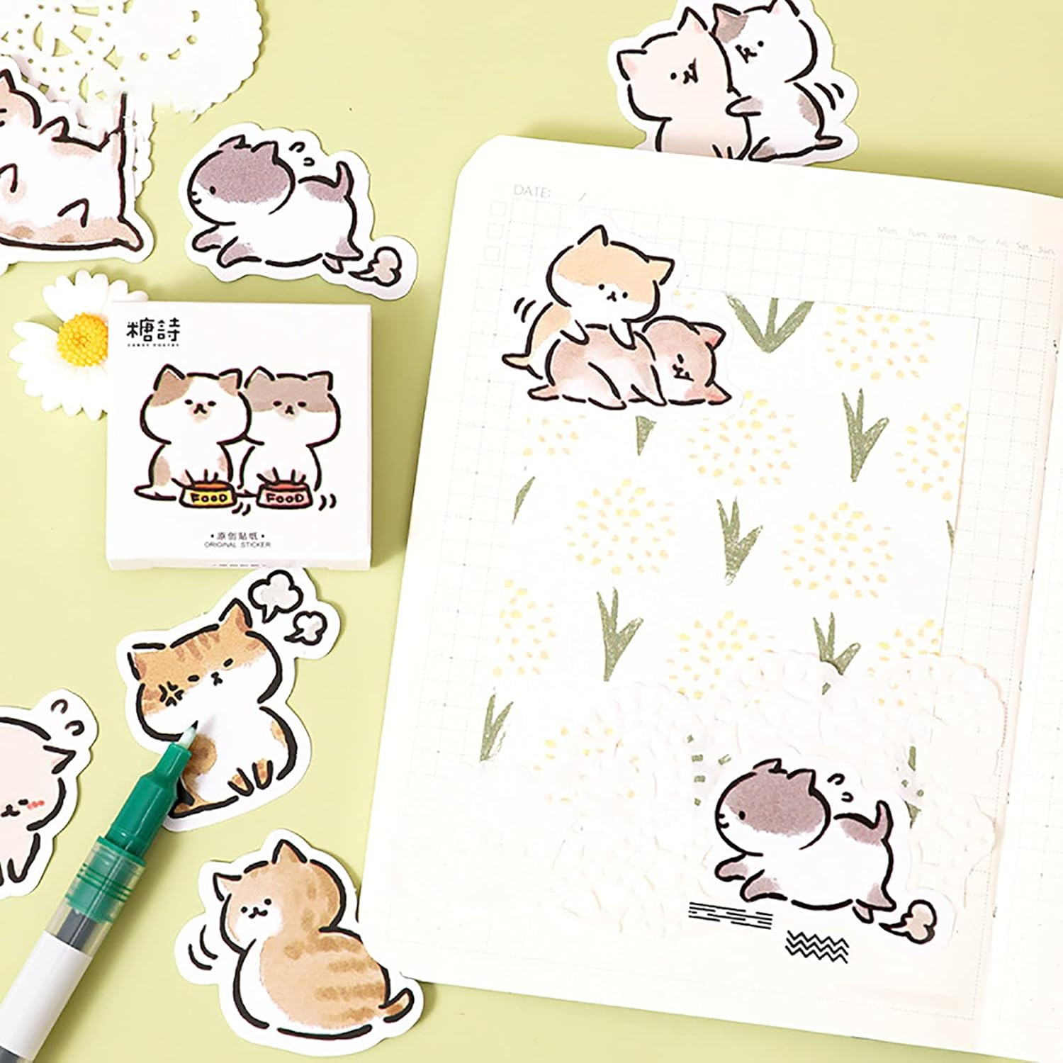 Small Size Laptop Stickers, 45Pcs Boxed DIY Cute Pets Animals Stickers for Lapt