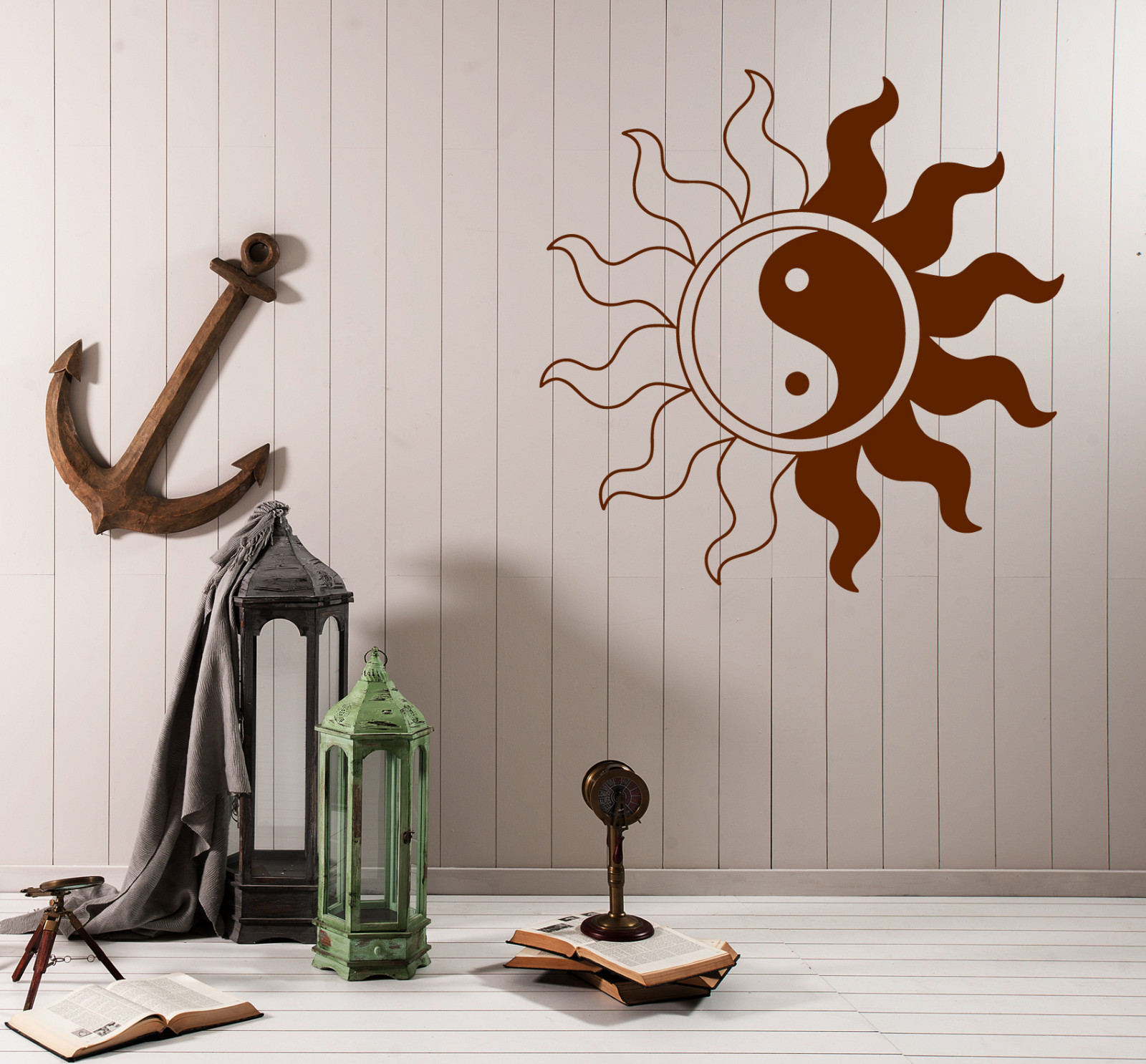 Vinyl Decal Yin Yang Symbol Balance Symbol Buddhistic World Wall Sticker (n614)