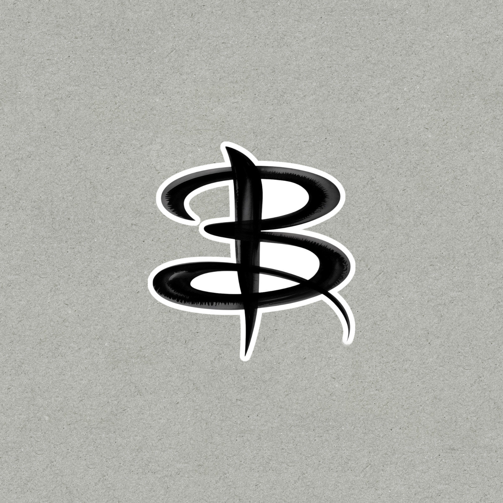 Dark Abstract Spiral Letter B Symbol Vinyl Sticker Decal Art #6920