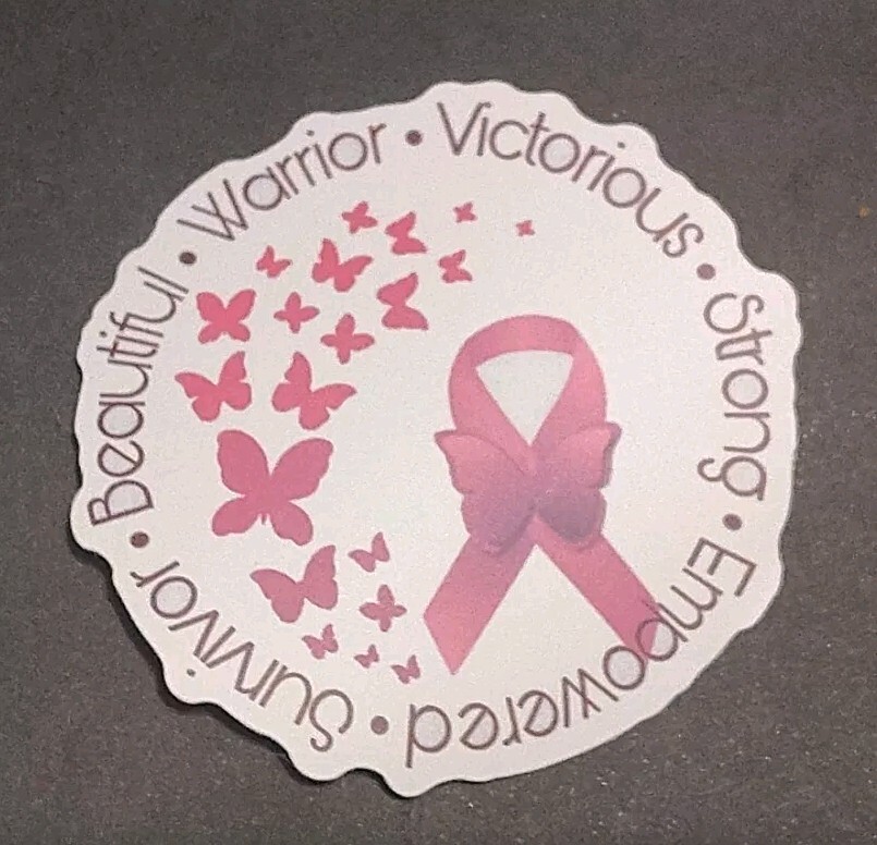 Breast Cancer Awareness Ribbon Sticker Strong Survivor Warrior Victorious 2.25″