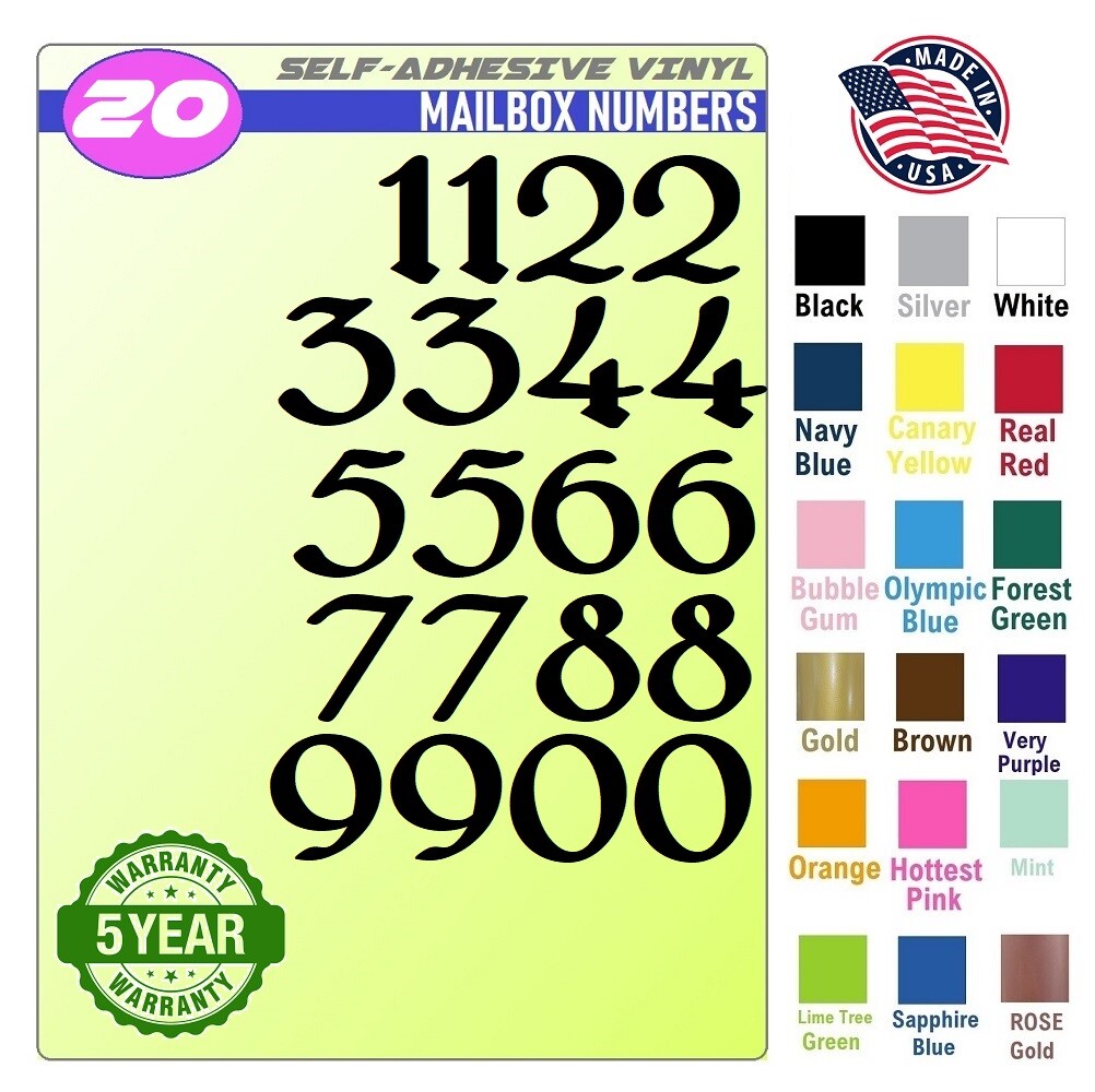 20 Mailbox,Car, Doors, Toolbox,Lockers,Window, Decal Sticker Numbers [BRIDGNORTH
