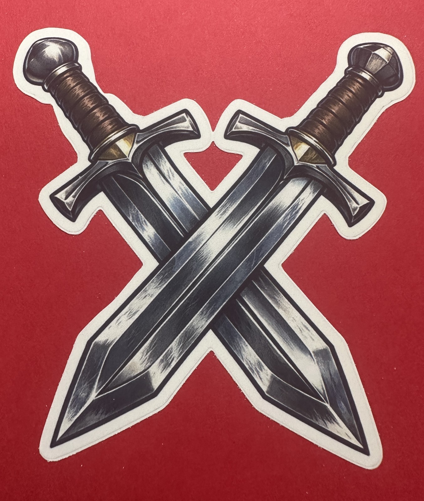 3 inch Crossed Swords Knight Vinyl Sticker
