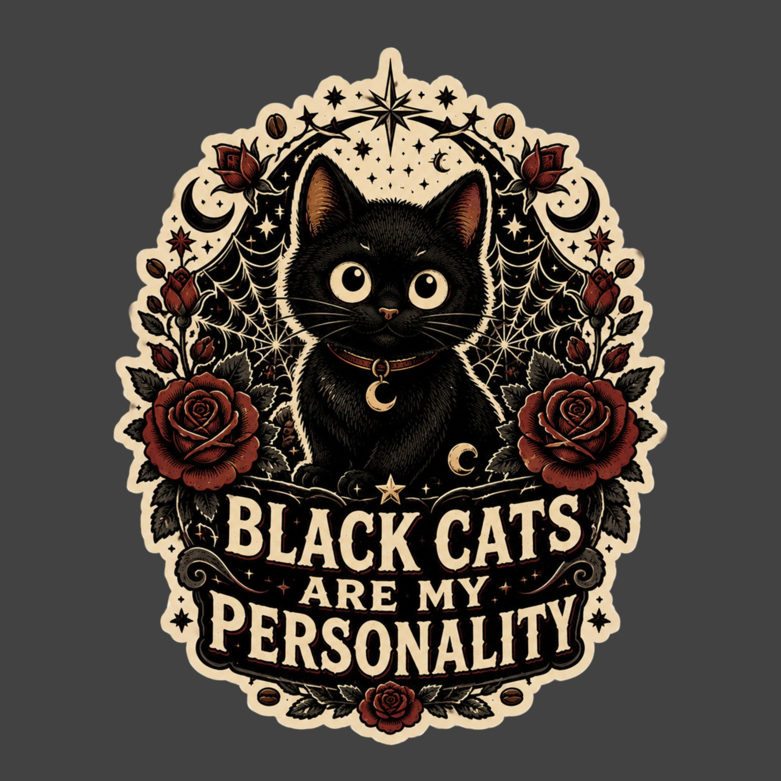 Black Cat Sticker Vinyl Decal Black Cats Are My Personality Funny Gift