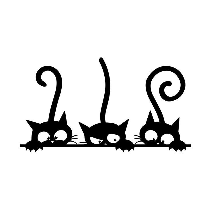 3 Cats Peeking Vinyl Decal Sticker -Multiple Sizes & Colors- FAST FREE SHIPPING!