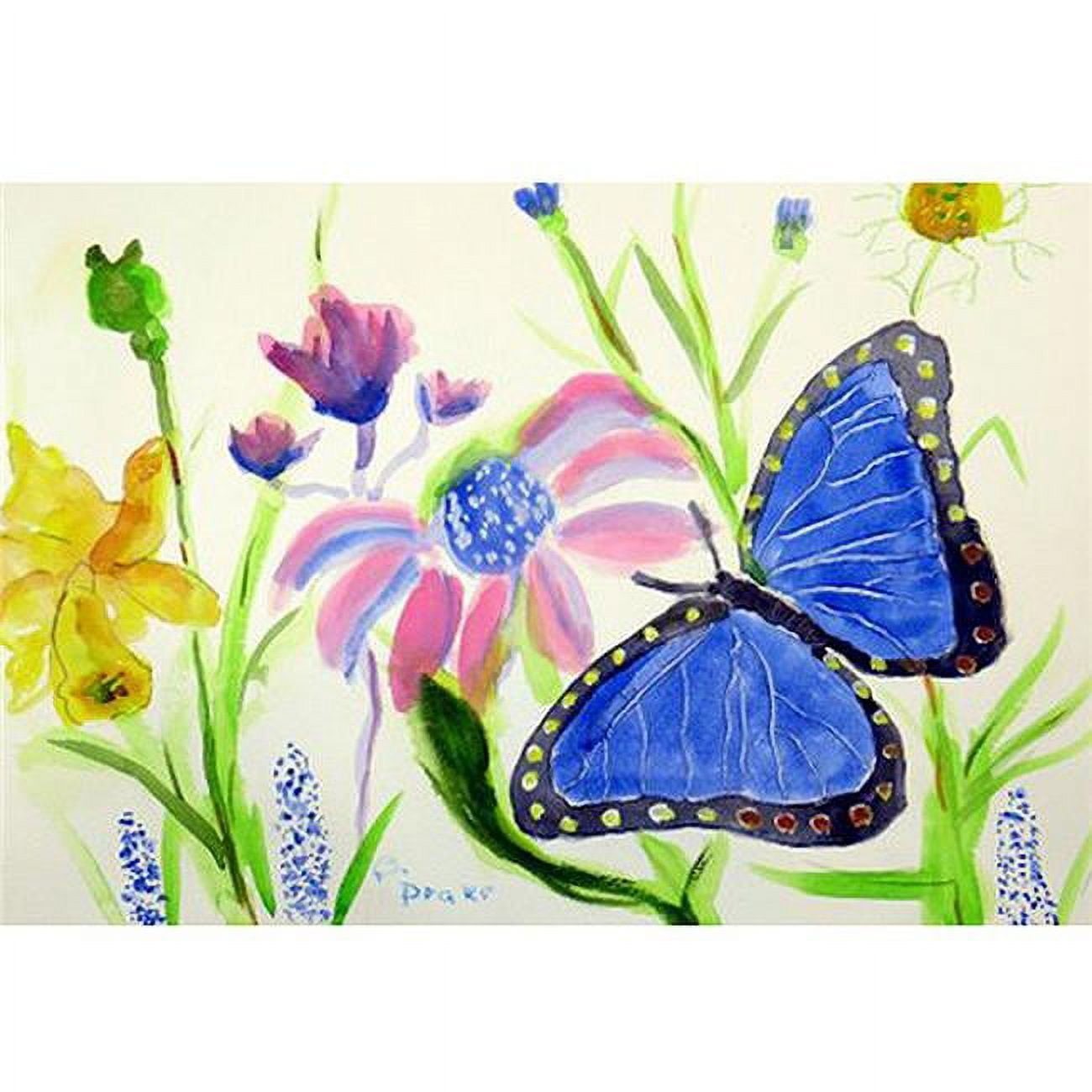 Betsy Drake TP349 24 x 30 in. Blue Morpho Outdoor Wall Hanging